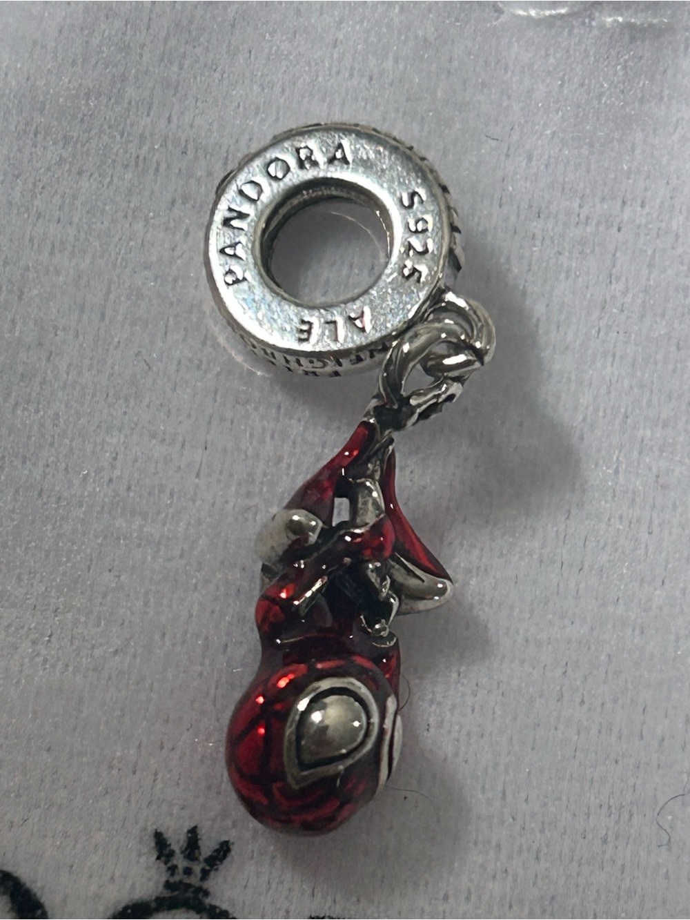 Pandora Red Enamel Reptile Charm with Silver Accents - Picture 3 of 7